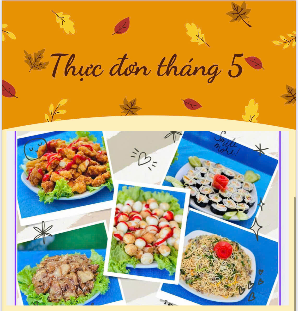 THỰC ĐƠN THÁNG 5